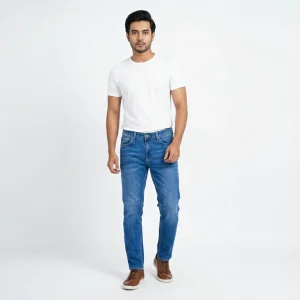 Premium Men's Slim Fit Stretchable Blue Denim Jeans - Stylish Casual Wear