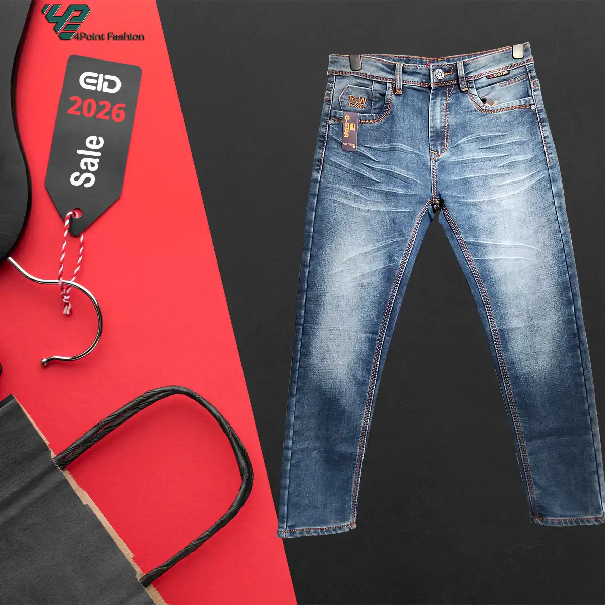 Premium Light 3D Wash Men's Spandex Denim Jeans - Image 2