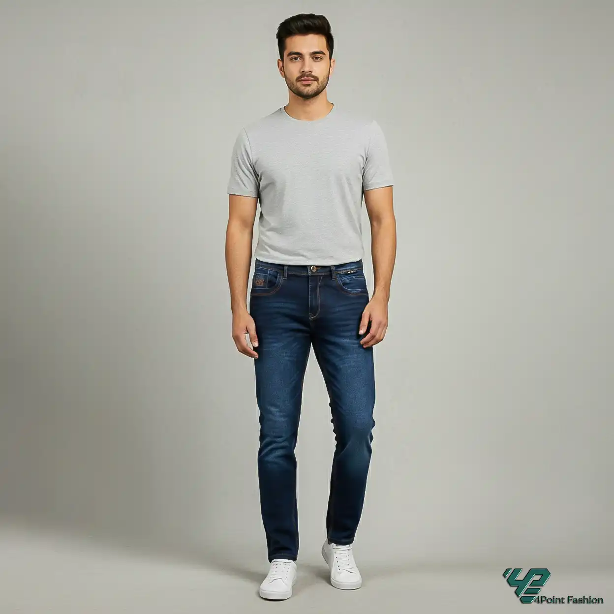 Spandex Denim Jeans- Dark Solid