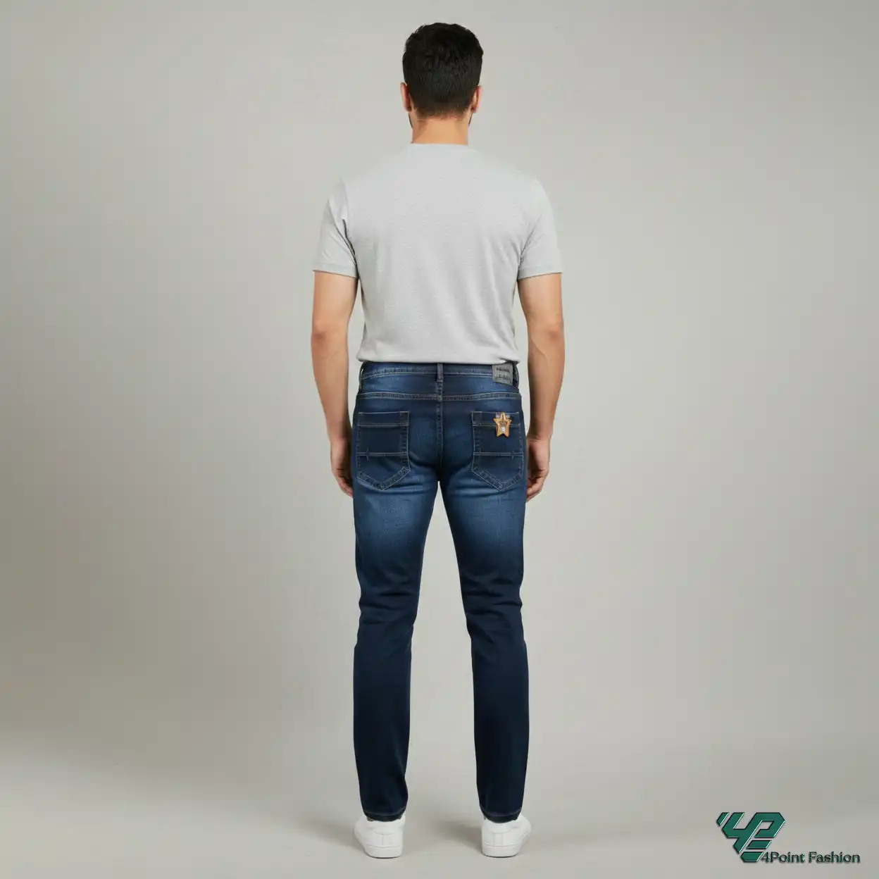 Spandex Denim Jeans- Dark Solid - Image 2