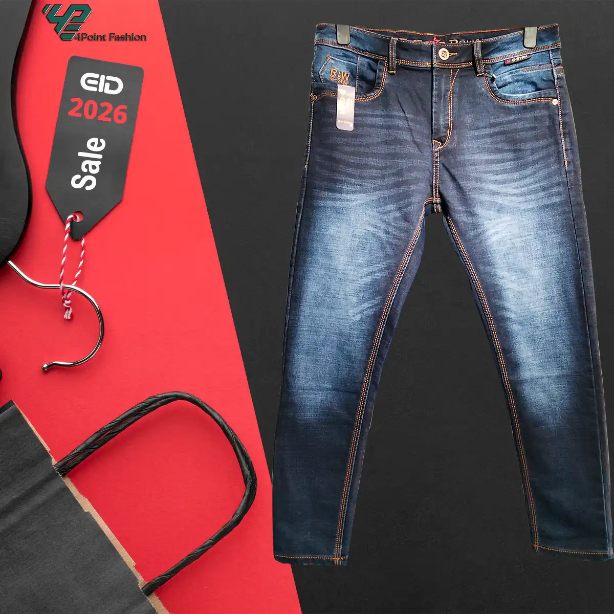 Spandex Denim Jeans- Dark Solid - Image 3